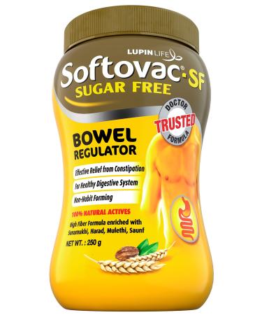 Softovac-SF (Sugarfree) Bowel Regulator 250g - 100% Natural Actives: High Fiber Formula enriched with Sonamukhi Harad Mulethi Saunf etc.