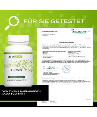 Plusvive L-Lysine 365 Capsules - High Dose 1000mg Vegan Lab Tested Fermentation-Sourced | International Shipping Available - Buy Online on GoSupps.com