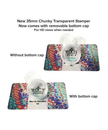PUEEN 35mm HD Chunky Transparent Soft Stamper and Scraper Set - Nail Art Stamping Tools - Clear - Buy Online on GoSupps.com