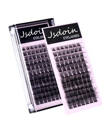 Jsdoin Cluster Lashes 84 Pcs Wide Stem C/D Curl 8-16mm Length DIY Eyelash Extension False Lashes Individual Natural&Mega Styles Soft for Personal Makeup Use at Home