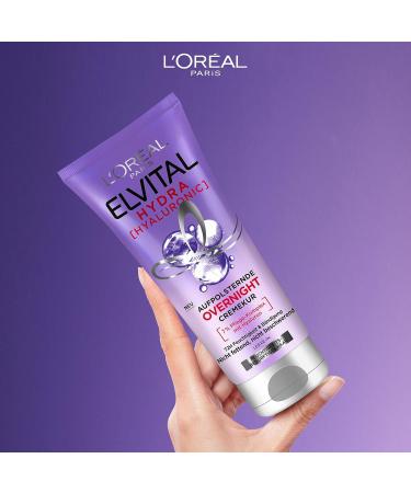 L'Or al Paris Elvital Overnight Hydrating Hair Mask - 200ml | Leave-In Moisture Boost with Hyaluron for Shiny Healthy Hair - Buy Online on GoSupps.com