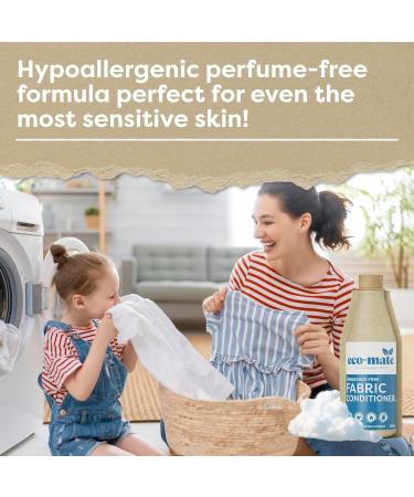 Eco-Mate - Fragrance Free Concentrated Fabric Conditioner - 500ml (Pack of 3) - Eco Friendly - 100% Plant-Based Biodegradable Fabric Softener - Natural Ingredients - Perfume-Free - Buy Online on GoSupps.com