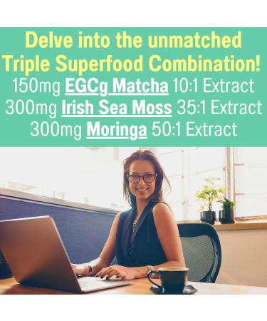 Moringa Irish Sea Moss Chlorophyll EGCg Green Tea Burdock Root Bladderwrack Super Greens Gummies Powder Capsules Pills Liquid Drops Oil Tincture Supplement Supplements Alt Organic Green Seamoss - Buy Online on GoSupps.com