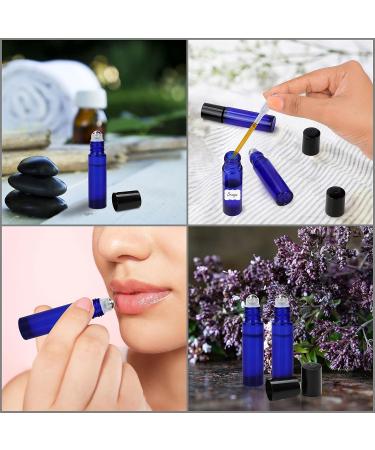 Belle Vous Cobalt Blue Roll-On Glass Bottles (10ml) - 24 Pack Essential Oil Set with Stainless Steel Roller Balls for Aromatherapy & DIY Rollers - Perfect for International Shipping - Buy Online on GoSupps.com