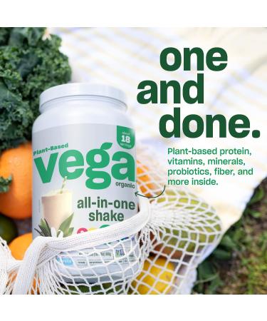 Vega Organic All-in-One Vegan Protein Powder (20 Servings) Superfood Vitamins, Immunity Support, Keto Friendly Pea Protein 1.7 lbs - Unsweetened (Packaging May Vary) - Buy Online on GoSupps.com
