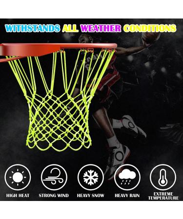 Night Light Glow in The Dark Basketball Net | Heavy Duty Replacement | 12 Loops | Fits Standard Indoor/Outdoor Hoop Rims | Nylon | Green - Buy Online on GoSupps.com