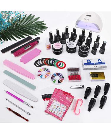 Icyber Gel Nail Polish Kit with UV Lamp - 10PCS Nail Gel Set for Manicure (White) - Buy Online on GoSupps.com