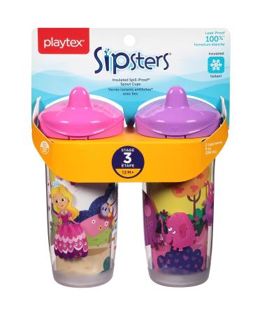 Playtex Sipsters Stage 3 Insulated Spout Sippy Cups - 9 Ounce, 2 Pack (Color May Vary) - Buy Online on GoSupps.com