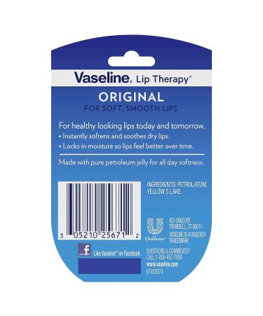 Vaseline Lip Therapy Original Mini White Petrolatum - Pack of 6 - 0.25 Oz Ea - Buy Online on GoSupps.com