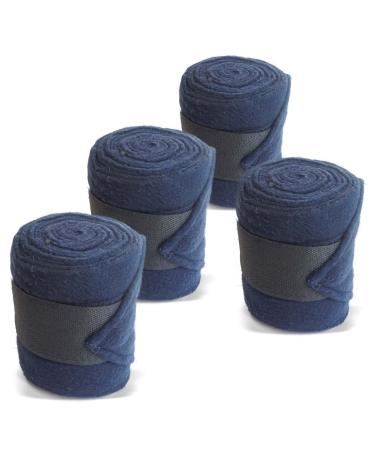 Bandages for the horse made of fleece with Velcro fastener - fleece bandages horse in 4 -Set with practical storage bag (Mini Shetland Pony (Mini Shetty) Navyblau) Mini Shetland Pony (Mini Shetty) Navyblau