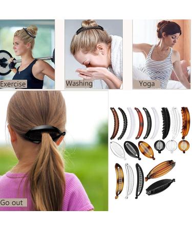 20 Piece Banana Hair Clips | Classic Wire Combs & Fishtail Double Comb for Women - Multi-Colored Styles - Buy Online on GoSupps.com