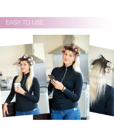 KHEERANA 44MM Self Grip Hair Rollers - 10 Piece Set for Medium Hair - Salon Hairdressing Curler for Styling - Self Holding DIY Roller for Short and Long Hair - Buy Online on GoSupps.com
