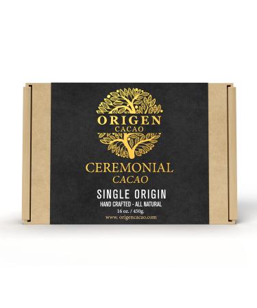 Origen 100% Pure Ceremonial Cacao | 16 Oz Ceremonial Grade Cacao - Granulated Form | Sugar Free- Anti Oxidant SuperFood | Ancient Indigenous Drink from the Arhuaco Tribe | Cacao Ceremonies
