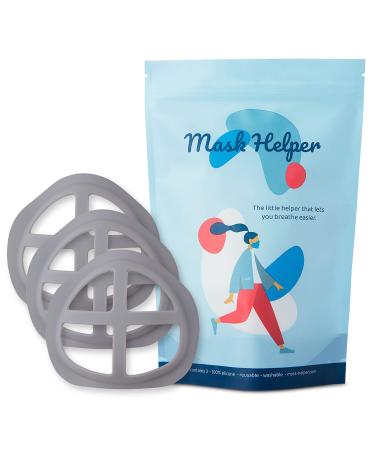 MASK HELPER | Soft Silicone Face Mask Inner Support Frame. Mask Bracket Inserts for Extra Space and Comfortable Breathing Room. Protects Makeup and Lipstick. Washable + Reusable (Size-Adult)