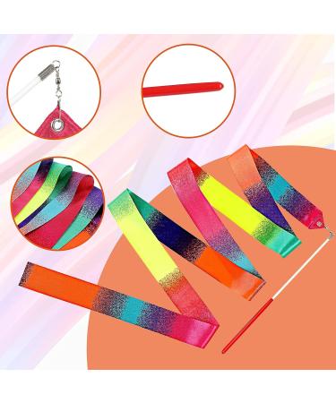 Lusofie 4Pcs Sparkling Dance Ribbons Set - 78.7inch Long Ribbons for Rhythmic Gymnastics and Artistic Dancing - Perfect for Girls Kids Training - Buy Online on GoSupps.com