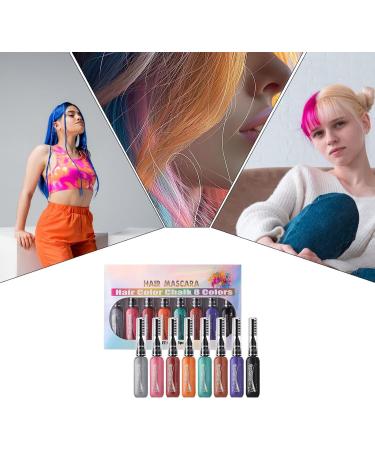  G n rique Hair Chalk Comb - Temporary Hair Color Washable Hair Chalk | Hair Color Comb Hair Color Mascara Set 8 Washable Chalk Colors for Hair - Buy Online on GoSupps.com