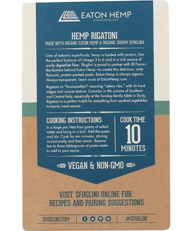 Sfoglini Organic Hemp Rigatoni  16 oz Rigatoni 16 Ounce - Buy Online on GoSupps.com