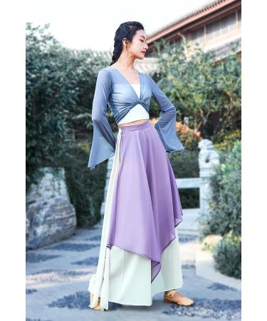 Angcoco Women's Double Layered Chiffon Dance Training Pants - Medium Purplegreen - Buy Online on GoSupps.com