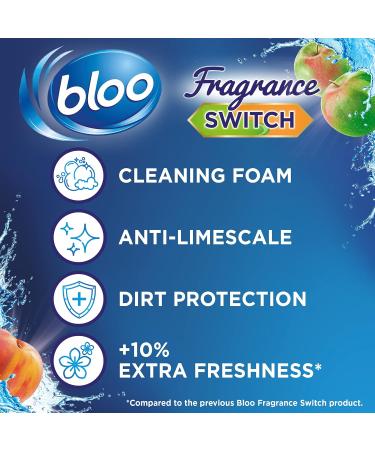 Bloo Fragrance Switch Toilet Rim Block 50g - Juicy Peach & Sweet Apple | 1 Pack - Buy Online on GoSupps.com