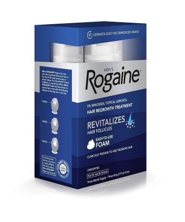 Men's Rogaine 5% Minoxidil Foam - Hair Loss & Regrowth Treatment - 3-Month Supply - Buy Online on GoSupps.com