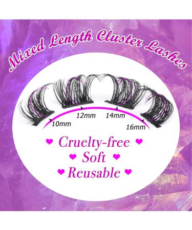Natural Look Cluster False Lashes - Curly Fluffy Wispy Cat Eye Extensions - 8 Pairs - Buy Online on GoSupps.com