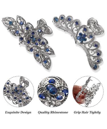 Vintage Flower Metal Hair Clips Set - Non-Slip Rhinestone Barrettes for Women and Girls - Buy Online on GoSupps.com