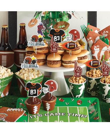 24pcs Football Cupcake Toppers Single-sided Football Cake Topper Rugby Cupcake Toppers Football Cake Decorations Football Cupcake Picks for Super Bowl Sport Game Day Themed Birthday - Buy Online on GoSupps.com