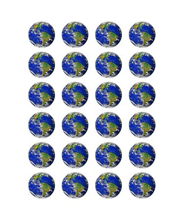 24 x Planet Earth Real Edible Wafer or Icing Cupcake Topper Fun Science Party Cake Decorations Perfect For Brownies Cookies Muffins & More! (Edible Wafer Card)