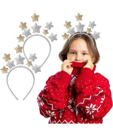 Glitter Star Headband Set for Birthday Party and Holiday Festivals - 2PCS Hair Bands for Women, Kids, and Adults - Buy Online on GoSupps.com