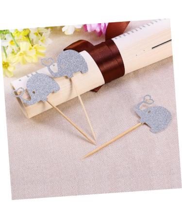 CAXUSD 3pcs Stick Fruit Topper Heart Glitter Elephant Cupcake Toppers Jungle Glitter Cupcake Toppers Cupcake Picks Paper Cups Appetizers Topper Heart Wedding Wooden Insert Card Silver medium - Buy Online on GoSupps.com