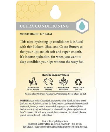 Burt's Bees Ultra Conditioning Lip Balm 2 Pack | Moisturizing 0.15 oz Each - Buy Online on GoSupps.com