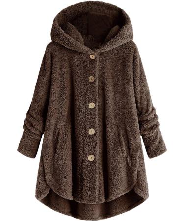 Hanxiulin Oversized Women's Fleece Jacket - Warm Long Lightweight Winter Coat - 5XL Coffee Color - Buy Online on GoSupps.com