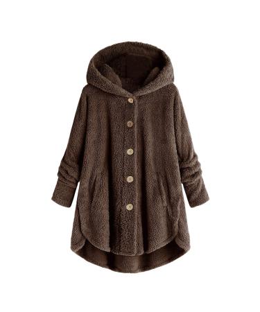 Hanxiulin plush jacket oversize warm lined fleecemantel women warm winter jacket long warm lightweight quilted light outdoor winter coat winter jacket coffee 5xl