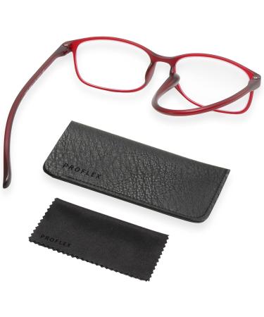 PROFLEX BluOptix Blue Light Blocking Computer Reading Glasses Red 3.0 Dioptres - Lightweight, Flexible, Scratch-Resistant Unisex Design (+0.0 to +4.0 Dioptre Options) - Buy Online on GoSupps.com