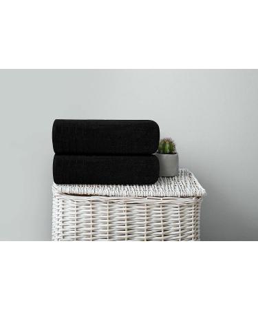 Large 100% Cotton Bath Towels 30x60 Inches - 4 Pack Black Towel Set - Buy Online on GoSupps.com