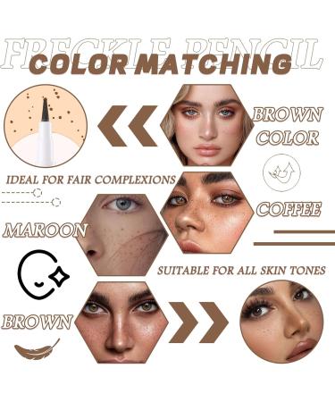 Freckle Pen 4 Colors Available Vivid Lifelike Freckle Makeup Pen Waterproof Long Lasting Quick Dry Small Spot Pen - Light Brown Coffee Chestnut Dark Brown - Buy Online on GoSupps.com