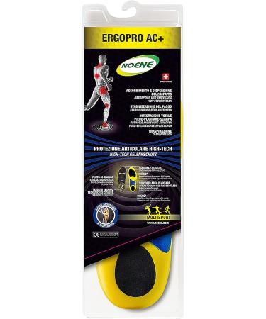 Noene AC2 Ergopro Cushioning Sports Insoles - Shock Absorption for Men & Women - Size 43 - Black - Buy Online on GoSupps.com