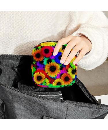 Anna Cowper Sunflower Pattern Menstrual Cup Pouch - Multi-Colored Sanitary Napkin Storage Bag for Women and Teens - Buy Online on GoSupps.com