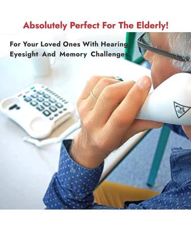 Geemarc CL100 Big Button Phone for Seniors | 30 dB Amplified Corded Phone with Visual Indicator | Ideal for Hearing Impaired | Large Buttons & Amplified Hearing | Home Landline Phone - Buy Online on GoSupps.com