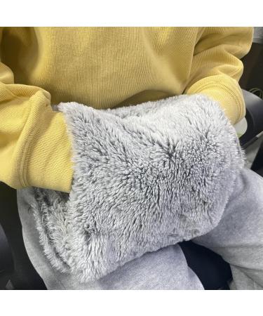 Findir Hot Water Bottle with Soft Fluffy Gray Cover - 2L Cuddly Rubber Heating Bottle for Pain Relief | Perfect for Adults & Children - Buy Online on GoSupps.com