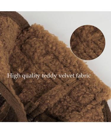 Itoda Dog Trapper Hat - Adjustable Winter Pet Cap with Ear Holes | Warm PU Leather Dog Hat for Outdoor Protection | Brown Fur Cat & Dog Hat - Buy Online on GoSupps.com