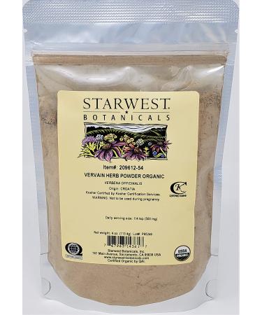 Starwest Botanicals Organic Vervain Herb Powder 4 Ounces