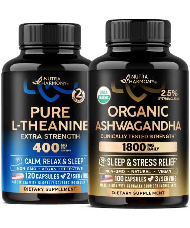 NUTRAHARMONY L-Theanine & Organic Ashwagandha Capsules