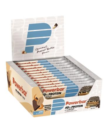 Powerbar 40% Protein Plus Crisp Caramel Peanut Butter 12x40g - High Protein Low Sugar Bar - Buy Online on GoSupps.com