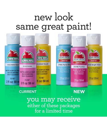 Apple Barrel Acrylic Paint Set - 18 Assorted Matte Colors, 2 fl oz/59 ml each - Arts & Crafts DIY Supplies for Kids & Adults - Buy Online on GoSupps.com