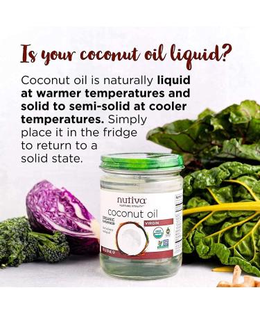 Nutiva Organic Cold-Pressed Virgin Coconut Oil 12 Fl Oz - USDA Organic, Non-GMO, Vegan, Keto, Whole 30 Approved - Buy Online on GoSupps.com