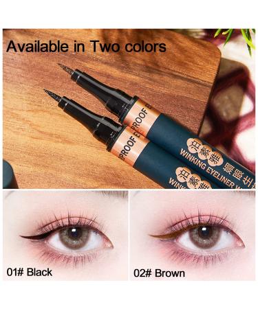 Bosuya Liquid Eyeliner - Waterproof Black Long-Lasting Anti-Welding Smoothing Eyes Makeup - Set of 2 - Buy Online on GoSupps.com