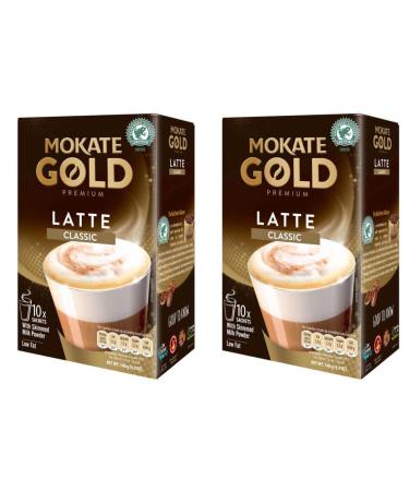 Mokate Gold Premium Latte Classic Flavour with skimmed milk Powder 2x boxes 10x sachets
