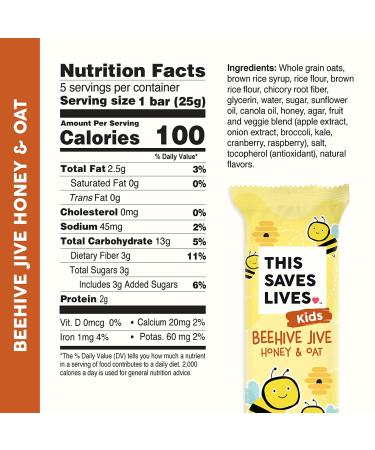 Healthy Kids Chewy Granola Bars - Beehive Jive Oats & Honey  Gluten Free  Nut Free  15 Pack - Buy Online on GoSupps.com