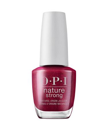 OPI Nature Strong Nail Polish | Quick Dry Vegan Nail Varnish with Long-Lasting Results | Made with Natural Ingredients | Red Shades | Raising Your Voice | 15 ml